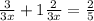 \frac{3}{3x} +1 \frac{2}{3x} = \frac{2}{5}