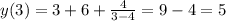 y(3)=3+6+\frac{4}{3-4}=9-4=5