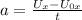 a = \frac{ U_{x} - U_{0x} }{t}