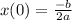 x(0)= \frac{-b}{2a}