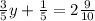 \frac{3}{5} y + \frac{1}{5} = 2 \frac{9}{10} &#10;