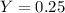 Y=0.25