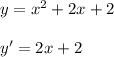 y=x^2+2x+2\\\\y'=2x+2