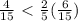 \frac{4}{15} \ \textless \ \frac{2}{5}( \frac{6}{15} )