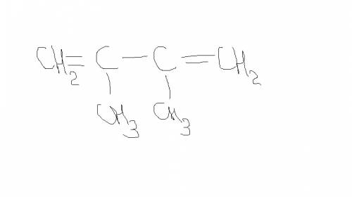 Структурная формула органического вещества 2,3-диметилбутадиена-1,4 и 3,3-диэтилгексин-1
