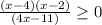 \frac{(x-4)(x-2)}{(4x-11) } \geq 0