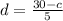 d= \frac{30-c}{5}