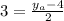 3= \frac{ y_{a} -4}{2}