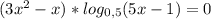 (3x^2-x)*log_{0,5}(5x-1)=0