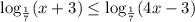 \log_{ \frac{1}{7} }(x+3) \leq \log_{ \frac{1}{7} }(4x-3)