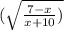 (\sqrt{ \frac{7-x}{x+10}) }