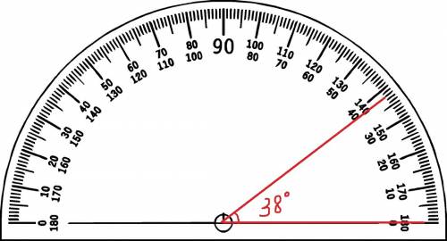 Начертите угол ,градусная мера которого равна: 1)38 градусов,2)124 градусов,3)92 градусов,4)90 граду