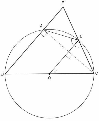 Вокружности центр которой точка o вписан четырехугольник abcd. dc это диаметр. продолжения сторон da