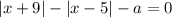 |x+9|-|x-5|-a=0