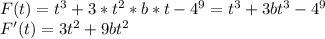 F(t)=t^3+3*t^2*b*t-4^9=t^3+3bt^3-4^9 \\ F'(t)=3t^2+9bt^2