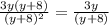 \frac{3y(y+8)}{(y+8) ^{2} } = \frac{3y}{(y+8)}