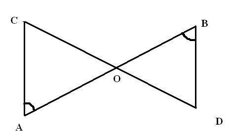 Отрезки ab и cd пересекаются в точке o так, что угол cao равен углу dbo. докажите, что ac || bd.