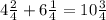 4 \frac{2}{4}+6\frac{1}{4}= 10\frac{3}{4}