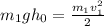 m_1gh_0= \frac{m_1v_1^2}{2}