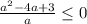 \frac{a^2-4a+3}{a} \leq 0