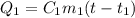 Q_1=C_1m_1(t-t_1)