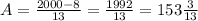 A=\frac{2000-8}{13}=\frac{1992}{13}=153\frac{3}{13}