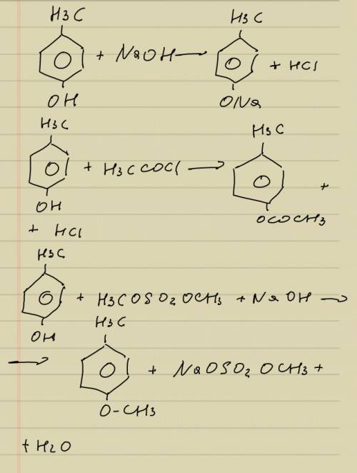Добрый вечер. нужна я написал получение п - крезола , из п- толуола в 3 стадии. 1)получал п-толуолсу