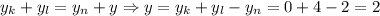 y_k+y_l = y_n+y \Rightarrow y=y_k+y_l - y_n=0+4-2=2