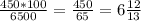 \frac{450*100}{6500}= \frac{450}{65}=6 \frac{12}{13}