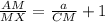 \frac{AM}{MX} = \frac{a}{CM}+1