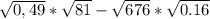 \sqrt{0,49}* \sqrt{81}- \sqrt{676}* \sqrt{0.16}