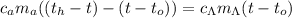 c_a m_a ( (t_h-t) - (t-t_o) ) = c_{\Lambda} m_{\Lambda} (t-t_o)