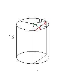 Высота цилиндра равна 16, радиус 10. вычислите площадь сечения цилиндра плоскостью, параллельной оси