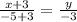 \frac{x+3}{-5+3} = \frac{y}{-3}