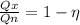 \frac{Qx}{Qn}=1-\eta