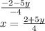 \frac{-2-5y}{-4} \\ x= \frac{2+5y}{4}