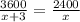 \frac{3600}{x+3} = \frac{2400}{x} &#10;