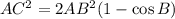 AC^2=2AB^2(1-\cos B)