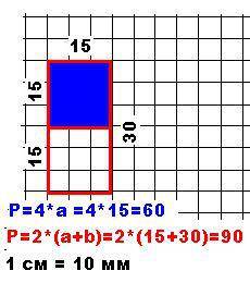 Из 2 одинаковых квадратов составили прямоугольник со сторонами 3 см и 1 см 5 миллиметров сделать чер