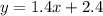 y=1.4x+2.4