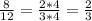 \frac{8}{12}= \frac{2*4}{3*4}= \frac{2}{3}