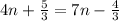 4n + \frac{5}{3} = 7n - \frac{4}{3}