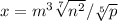 x=m^3 \sqrt[7]{n^2} / \sqrt[5]{p}