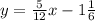 y= \frac{5}{12}x-1 \frac{1}{6}