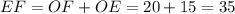 EF=OF+OE=20+15=35