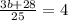 \frac{3b+28}{25}=4