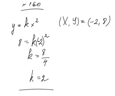 График функции y=kx2 проходит через точку (−2; 8). найдите k.