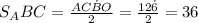 S_ABC= \frac{AC\dot BO}{2}= \frac{12\dot6}{2}= 36