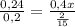 \frac{0,24}{0,2} = \frac{0,4x}{ \frac{2}{15}}