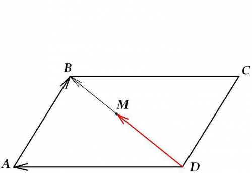 Впараллелограмме авсд на диагонали вд взята точка м так, что вм: мд=3: 5. выразить вектор дм через в